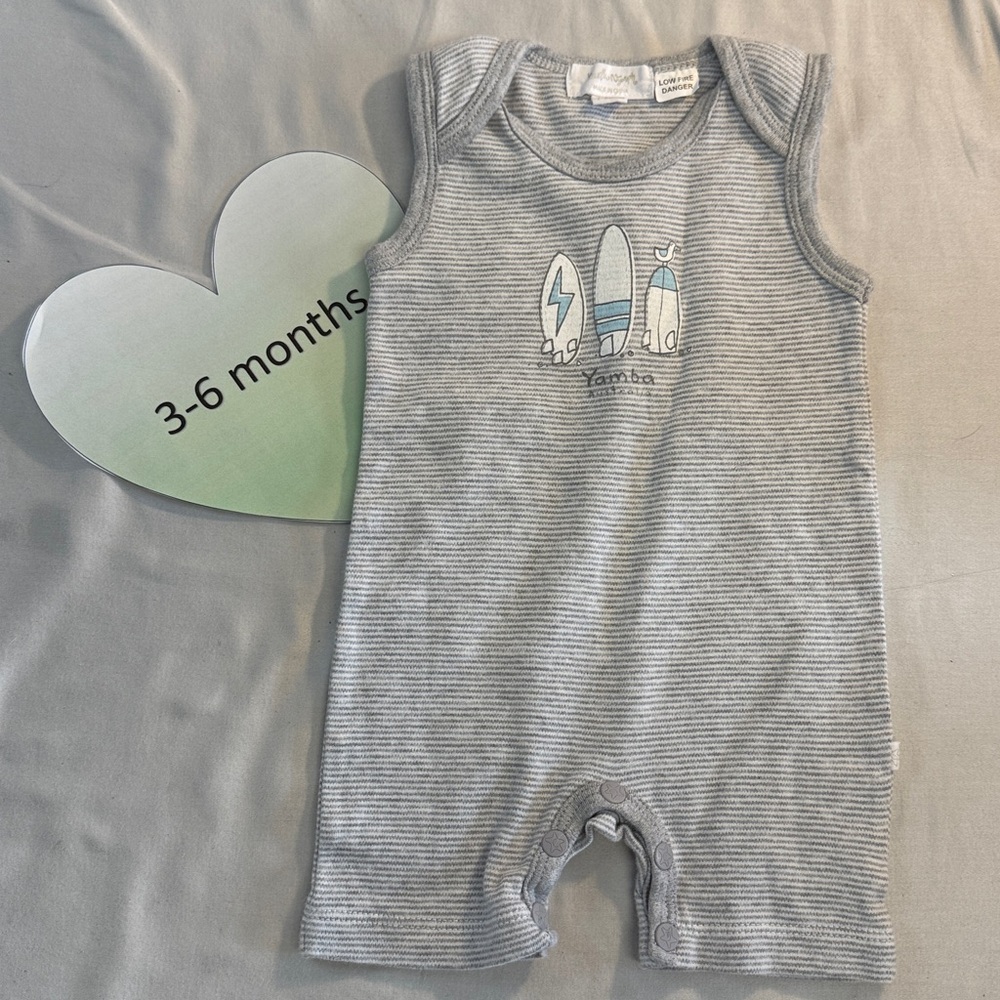 Earth Nymph Baby Newborn Romper with Surfboard Print